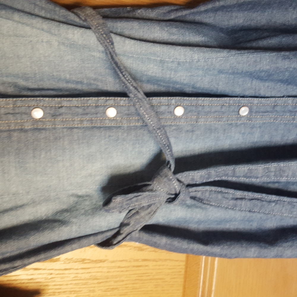 Cruel Girl denim pearl snap dress medium - Picture 9 of 10